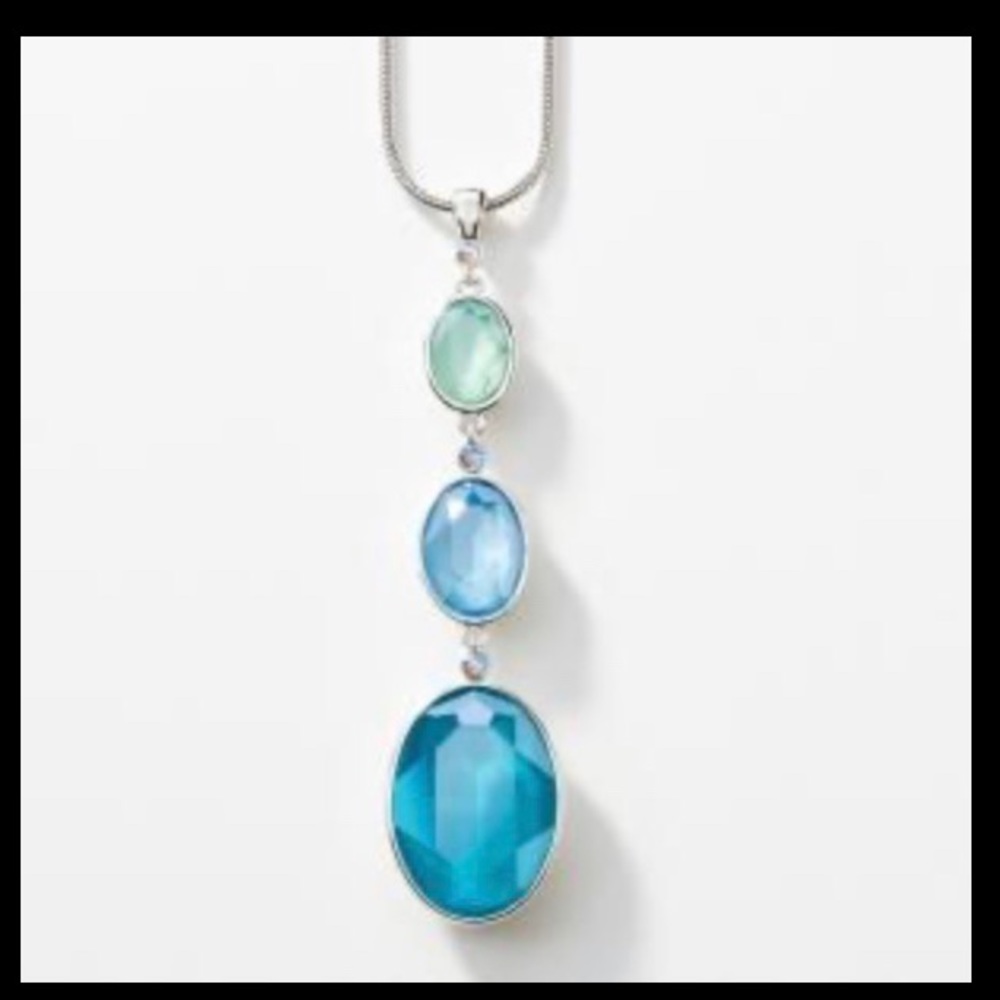 Touchstone Crystal Summer Drop Pendant, Blue